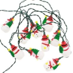 Snowman With Tree Light Set