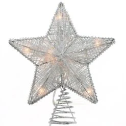 Silver Star Lighted Tree Topper
