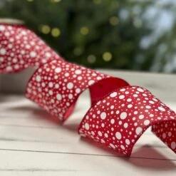 2.5 Inch Red With White Dots Ribbon