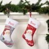 21IN Red Grey Santa Face Stocking