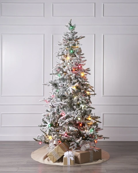 7.5ft Flocked Balsam Pine With G40 Lights 1 7.5ft Flocked Balsam Pine With G40 Lights