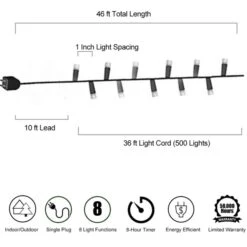 500 Cool White Compact Light Set -SNW Decor Themes Shop 440200 5