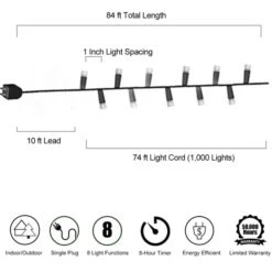 1000 Multicolor Compact Light Set -SNW Decor Themes Shop 440207 5