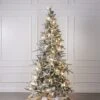 7.5ft Snowy Flocked Slim Balsam Pine With G40 And LED Lights