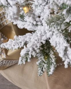 9ft Snowy Flocked Cascade Tree With LED Lights -SNW Decor Themes Shop 503571 3