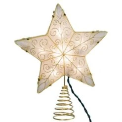 Gold Reflector Star Lighted Tree Topper
