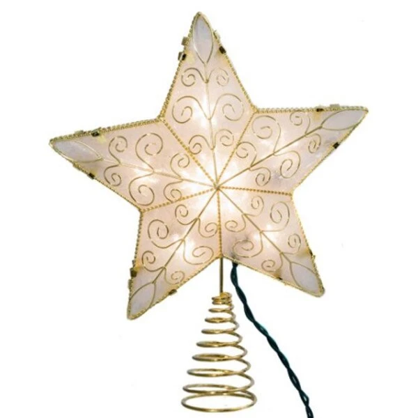 Gold Reflector Star Lighted Tree Topper 1 Gold Reflector Star Lighted Tree Topper