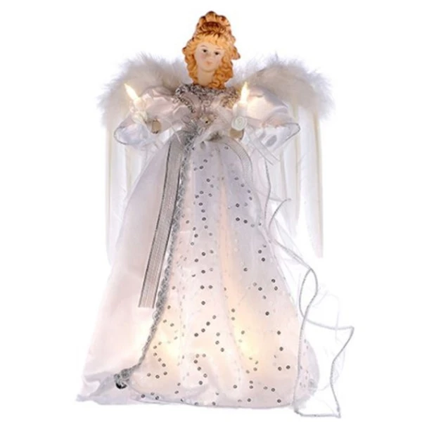 White & Silver Angel Tree Topper 1 White & Silver Angel Tree Topper