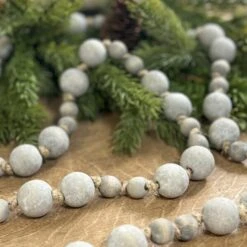 6 Foot Grey Wood Bead Garland
