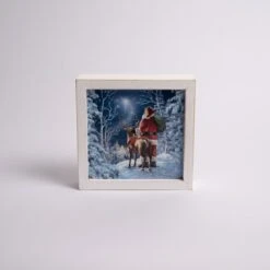 Starry Night Santa Shadow Box