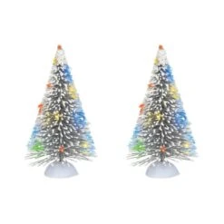 LIT Frosted White Sisal Tree Set
