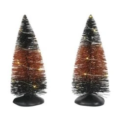 Traditional LIT Halloween Trees Set Of 2