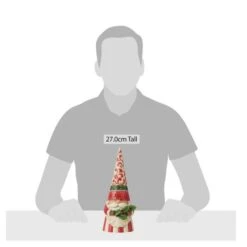 Tall Gnome With Holly 5 Tall Gnome With Holly -SNW Decor Themes Shop 6011155 3