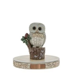 White Woodland Owl On Stump -SNW Decor Themes Shop 6011620 4