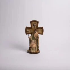 12 Inch Wood Cross With Holy Family