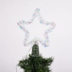 Cool White Silver Star Tree Topper