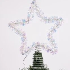 Warm White Silver Star Tree Topper -SNW Decor Themes Shop AD1022WW 3