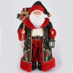Lighted Cardinal Woodland Santa