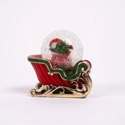 Santa On Sleigh Water Globe -SNW Decor Themes Shop F2208 3
