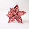 13IN Red White Check Poinsettia