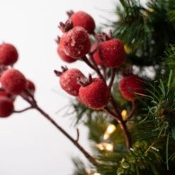 29IN Frosted Red Crabapple Spray -SNW Decor Themes Shop MTX65829RD 3