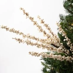 28IN White Berry Spray Branch -SNW Decor Themes Shop MTX67357WH 3