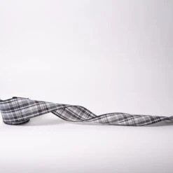 4 Inch Black And White Buffalo Check Ribbon