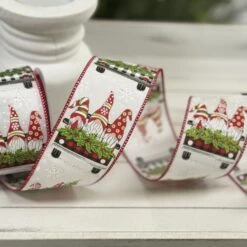 2.5IN Christmas Gnome Truck Ribbon