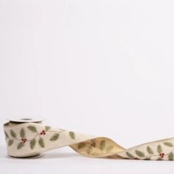 4 Inch Holly Corduroy Ribbon