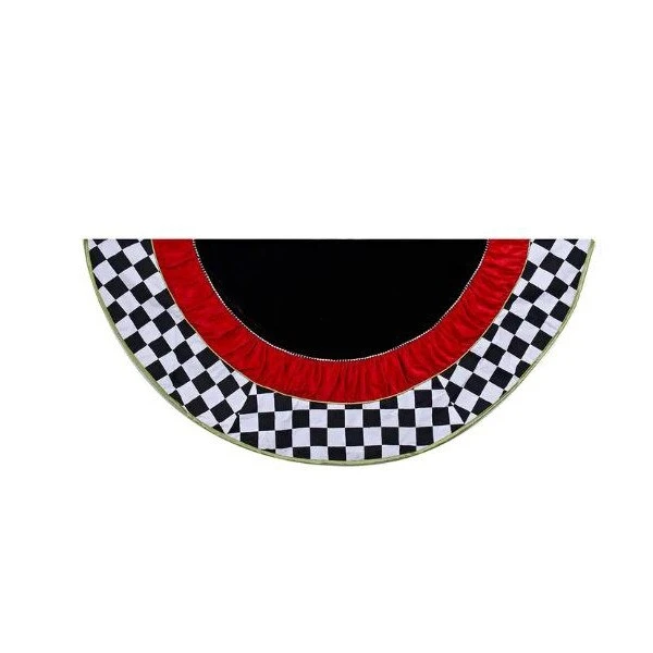 52" Black And White Checkered Tree Skirt 1 52" Black And White Checkered Tree Skirt