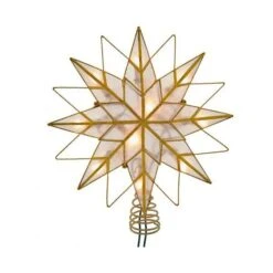 8 Point Capiz Star Lighted Tree Topper