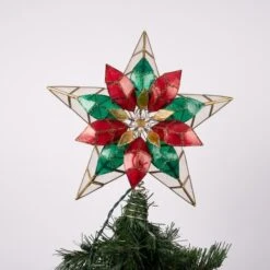 Capiz Poinsettia Star Tree Topper